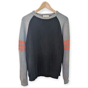 Vintage J. Crew Baseball Crew Neck Sweater Japan Navy Medium